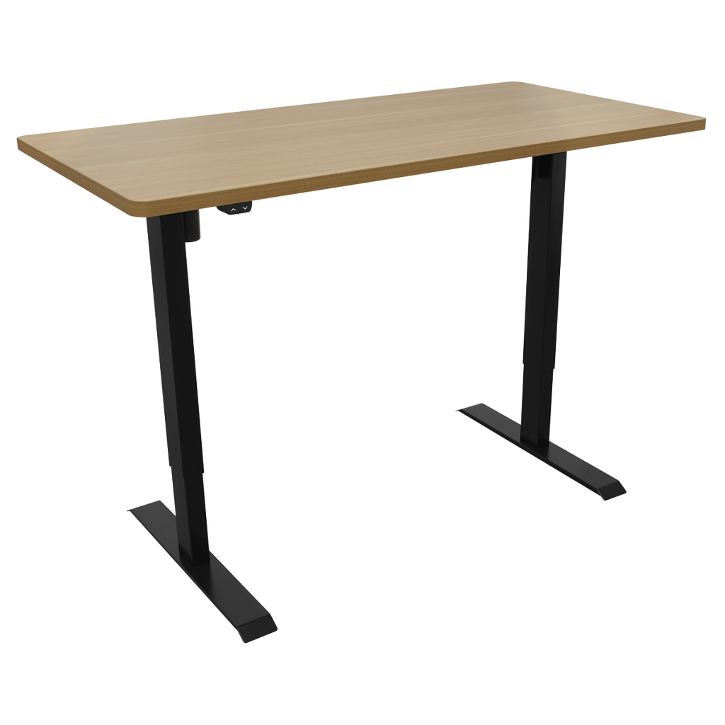 Single Motor Ultra-Quiet Adjustable-Height Electric Sit/Stand Desk - Oak Desktop DH242