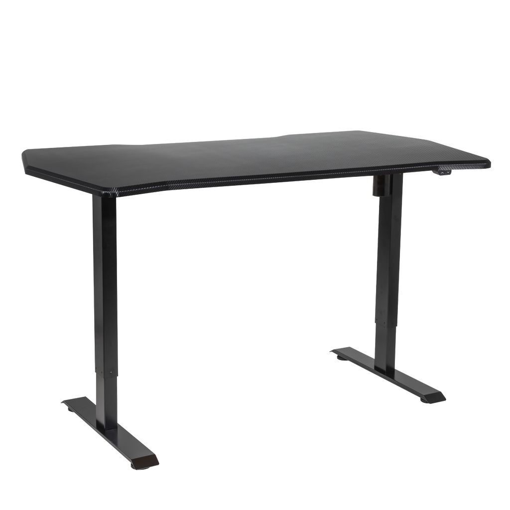 Single Motor Ultra-Quiet Adjustable-Height Electric Sit/Stand Desk - Carbon Fibre Effect Desktop DH243