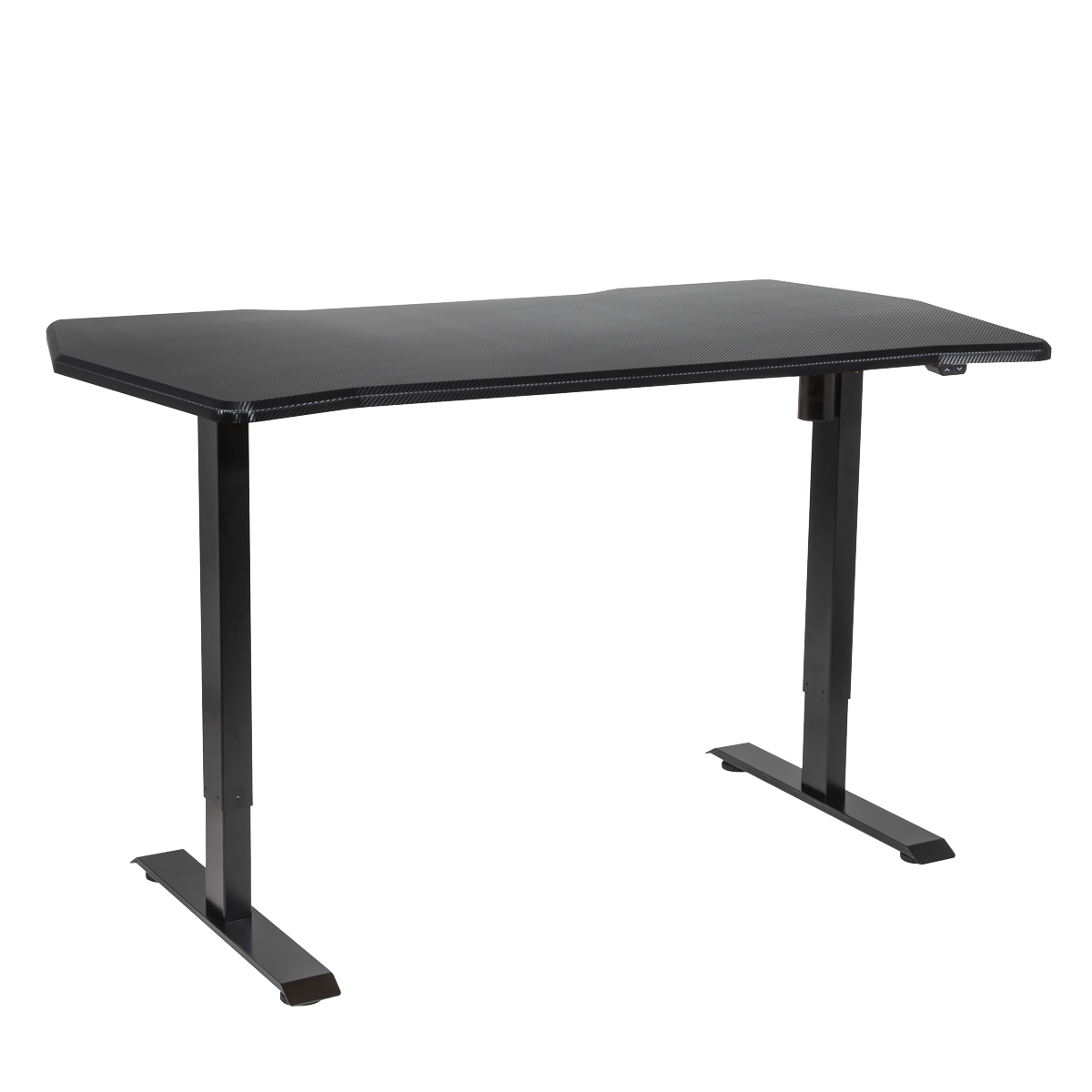 Single Motor Ultra-Quiet Adjustable-Height Electric Sit/Stand Desk - Carbon Fibre Effect Desktop DH243