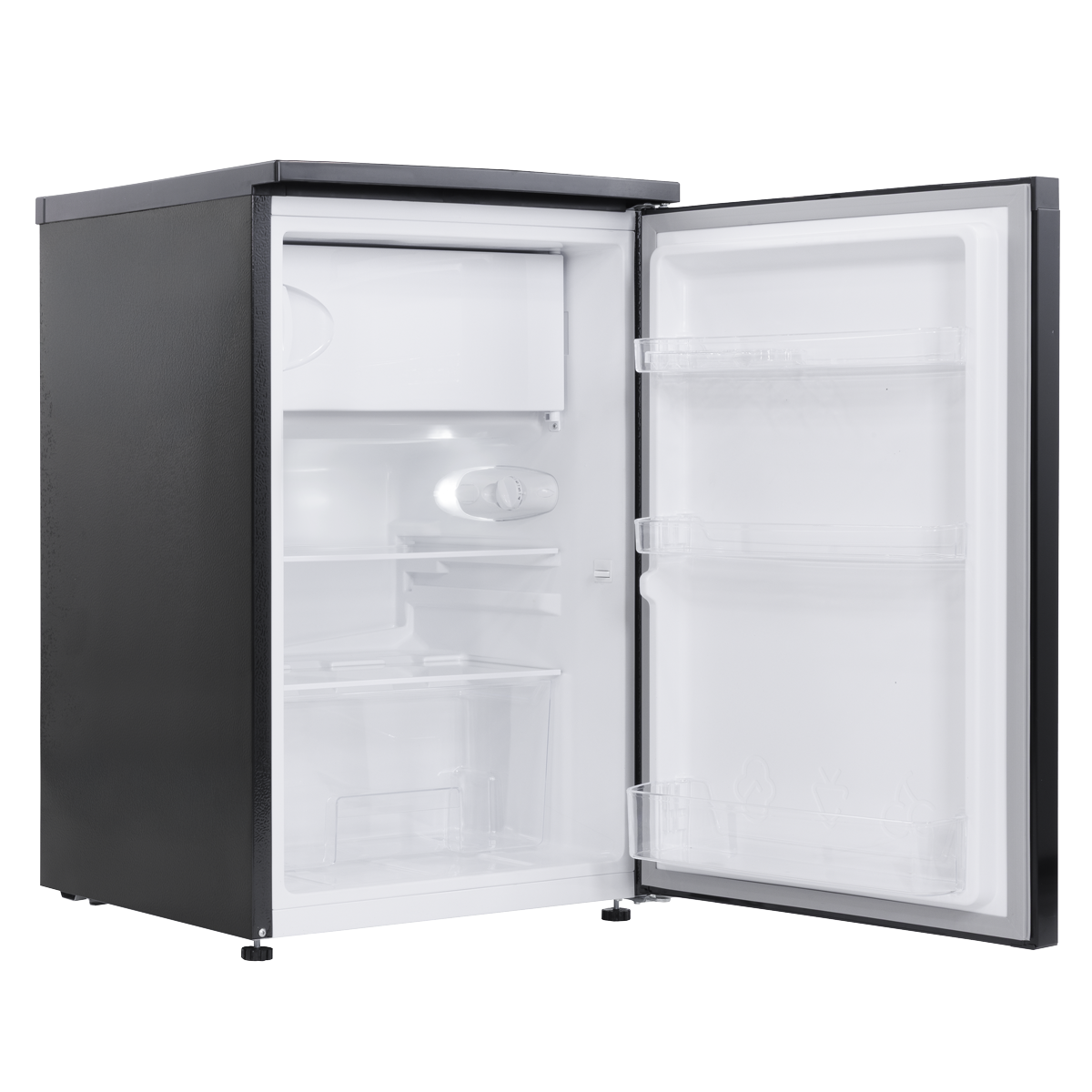 55cm Freestanding Undercounter Fridge with Ice Box 107L - Black DH249