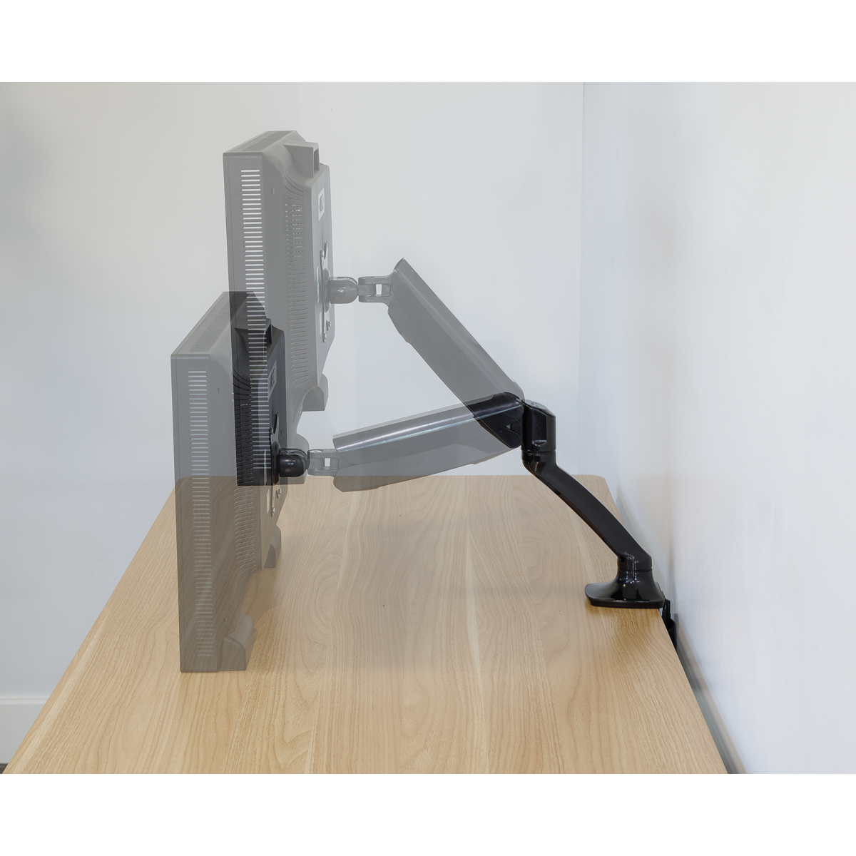 Adjustable Single Monitor Arm with 360° Rotation - Black DH24