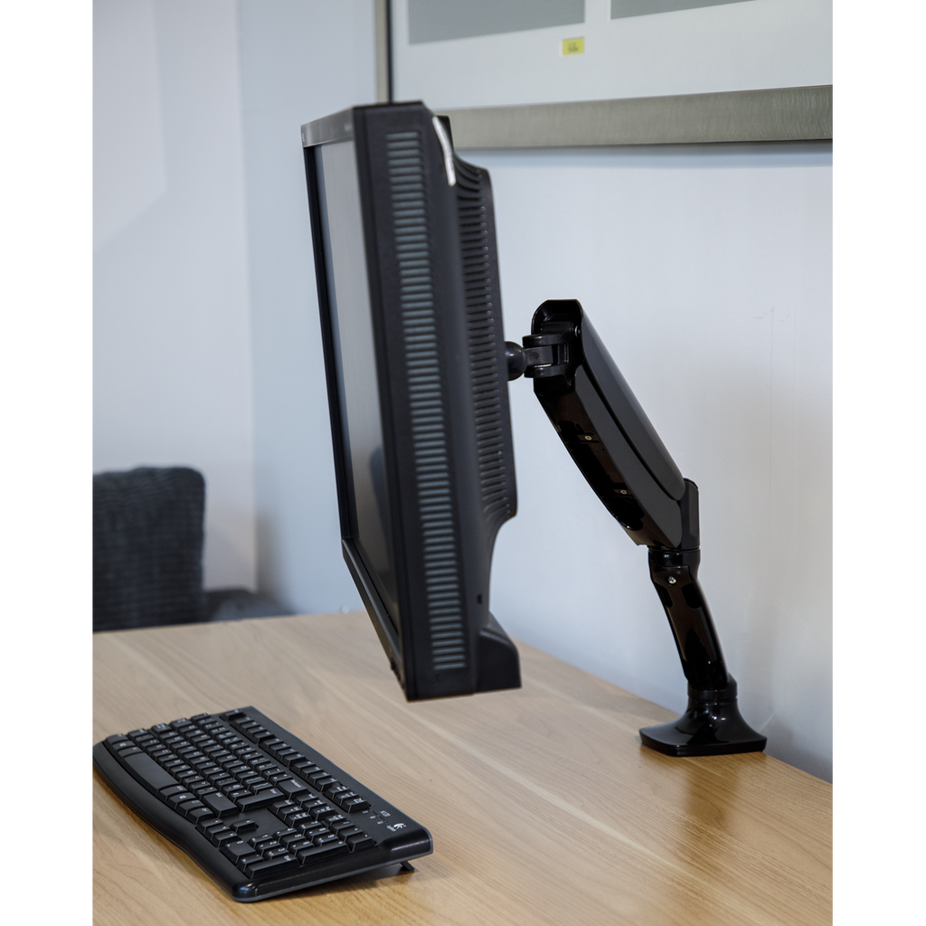 Adjustable Single Monitor Arm with 360° Rotation - Black DH24