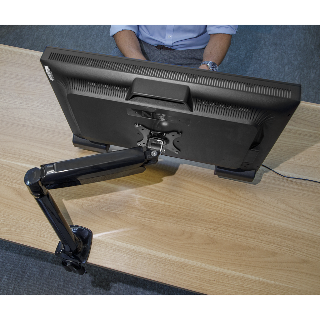 Adjustable Single Monitor Arm with 360° Rotation - Black DH24