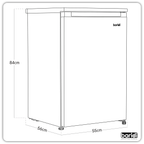 55cm Undercounter Freezer with Adjustable Thermostat 85L - White DH250