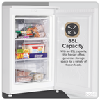55cm Undercounter Freezer with Adjustable Thermostat 85L - White DH250