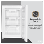 55cm Undercounter Freezer with Adjustable Thermostat 85L - White DH250