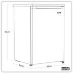 Baridi 55cm Undercounter Freezer with Adjustable Thermostat, 85L - Black DH251
