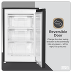Baridi 55cm Undercounter Freezer with Adjustable Thermostat, 85L - Black DH251