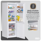 70/30 Low Frost Fridge Freezer 157L Capacity - White DH252