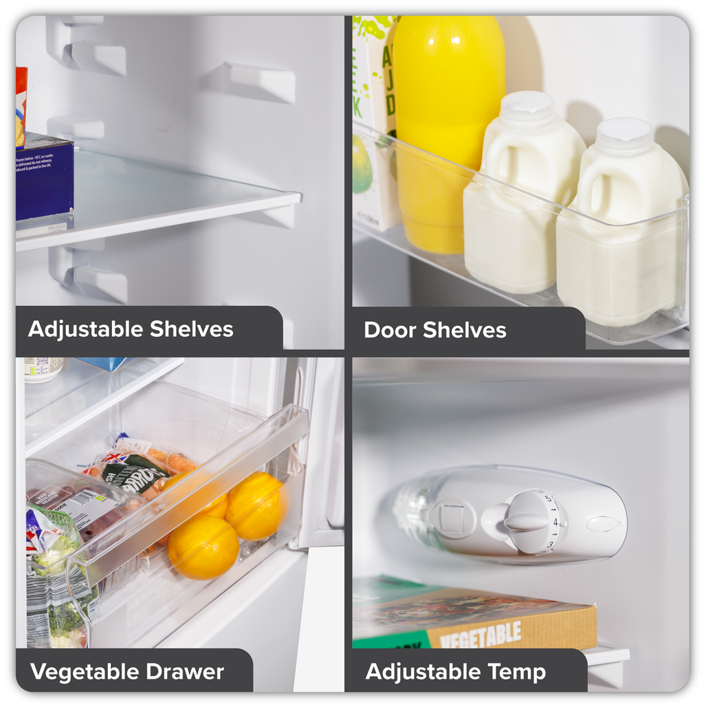 70/30 Low Frost Fridge Freezer 157L Capacity - White DH252