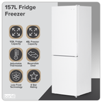 70/30 Low Frost Fridge Freezer 157L Capacity - White DH252
