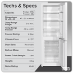 70/30 Low Frost Fridge Freezer 157L Capacity - White DH252