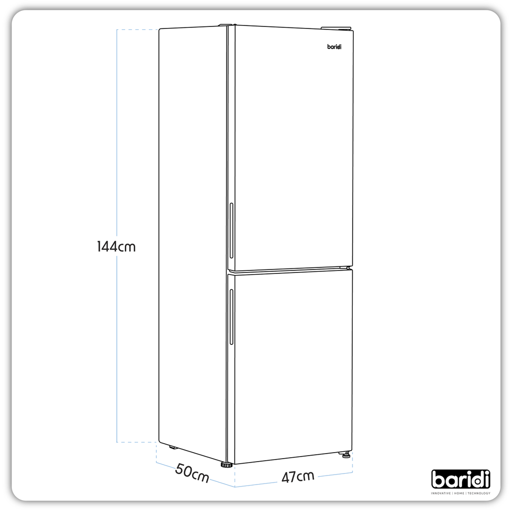 70/30 Low Frost Fridge Freezer 157L Capacity - Black DH253
