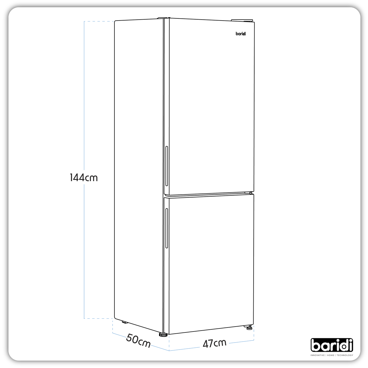 70/30 Low Frost Fridge Freezer 157L Capacity - Black DH253