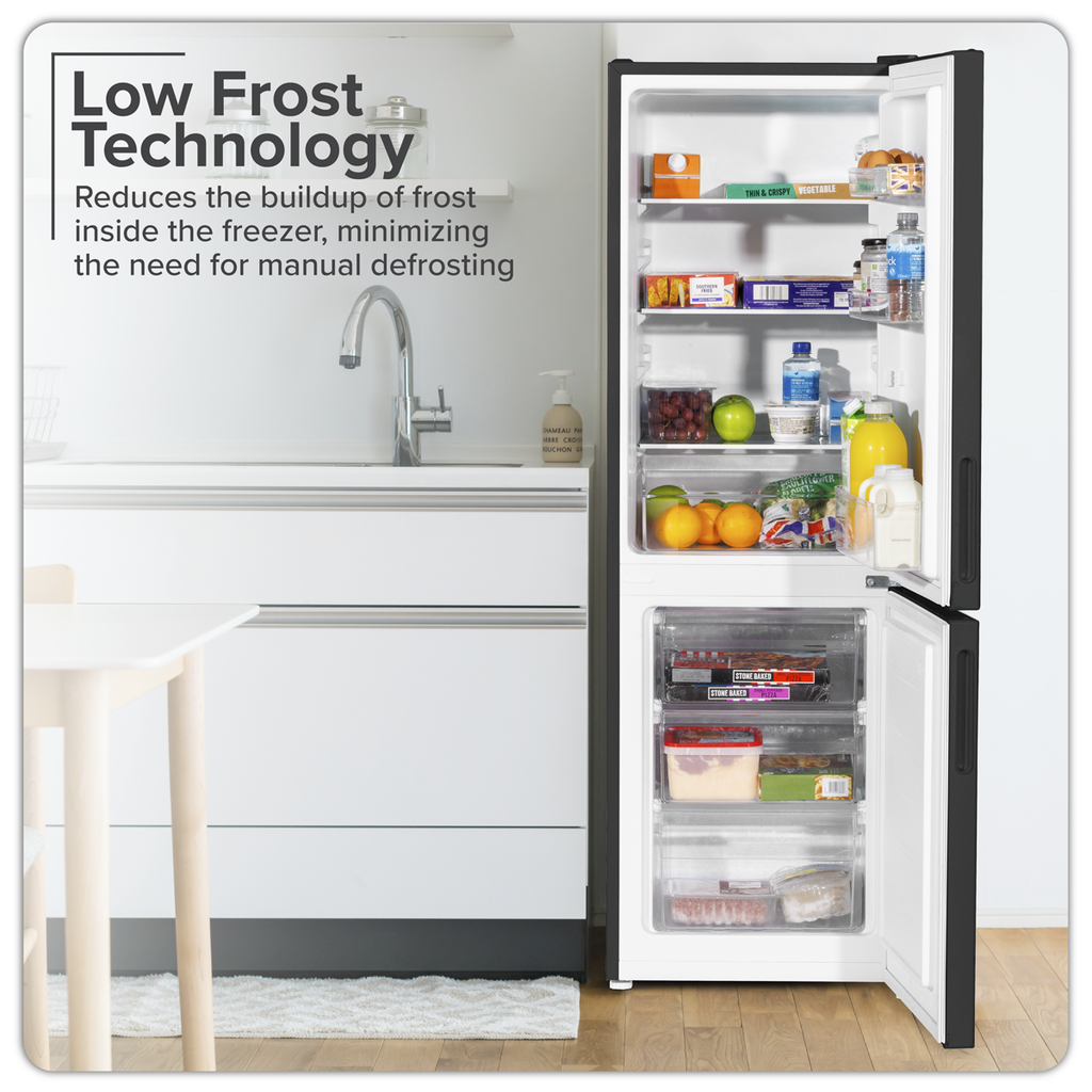 70/30 Low Frost Fridge Freezer 157L Capacity - Black DH253