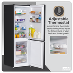 70/30 Low Frost Fridge Freezer 157L Capacity - Black DH253