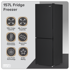 70/30 Low Frost Fridge Freezer 157L Capacity - Black DH253