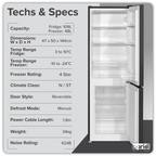 70/30 Low Frost Fridge Freezer 157L Capacity - Black DH253