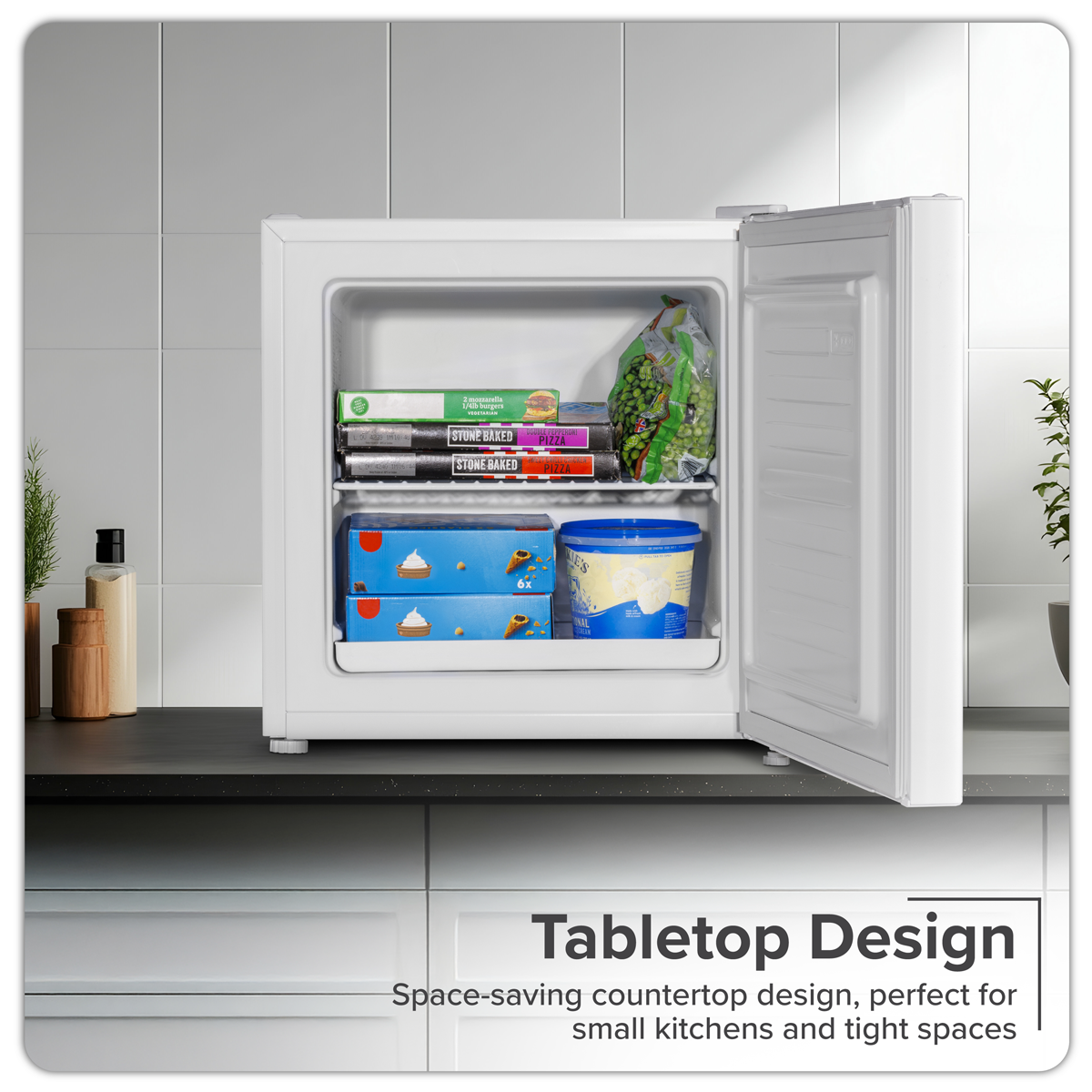 Mini Tabletop Fridge/Freezer, 31L Capacity - White DH254