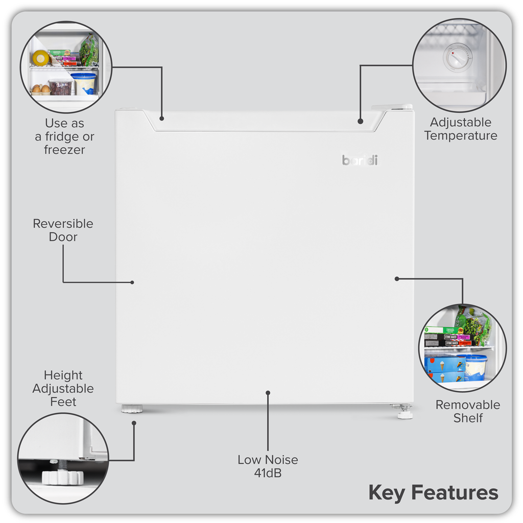 Mini Tabletop Fridge/Freezer, 31L Capacity - White DH254