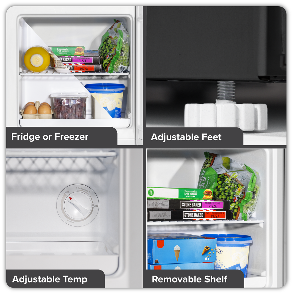 Mini Tabletop Fridge/Freezer, 31L Capacity - Black DH255
