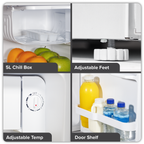 Baridi Tabletop Fridge with Ice Box, 46L Capacity, Adjustable Thermostat - White DH256