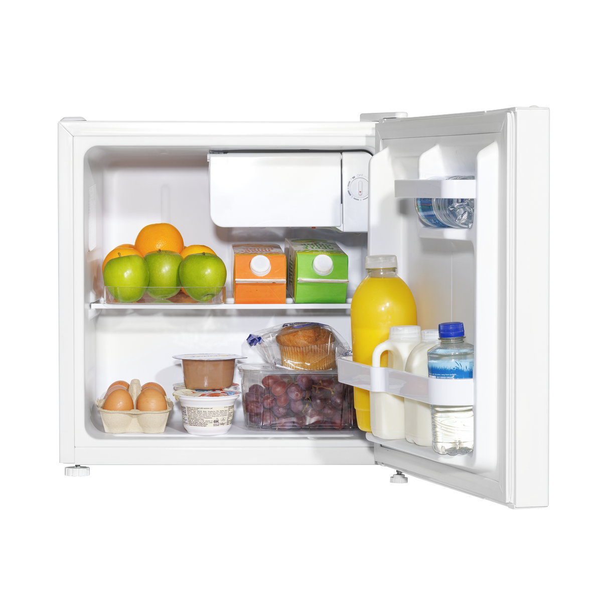 Baridi Tabletop Fridge with Ice Box, 46L Capacity, Adjustable Thermostat - White DH256