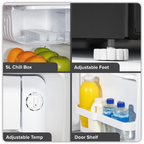 Baridi Tabletop Fridge with Ice Box, 46L Capacity - Black DH257