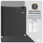 Baridi Tabletop Fridge with Ice Box, 46L Capacity - Black DH257