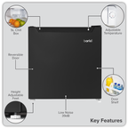 Baridi Tabletop Fridge with Ice Box, 46L Capacity - Black DH257