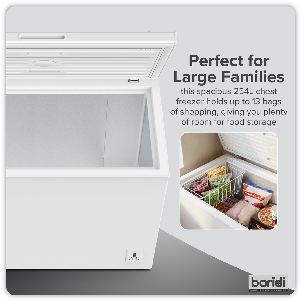 Freestanding Chest Freezer 254L Capacity - White DH258
