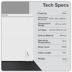 Freestanding Chest Freezer 254L Capacity - White DH258