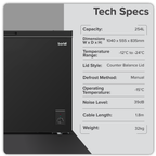 Freestanding Chest Freezer 254L Capacity - Black DH259