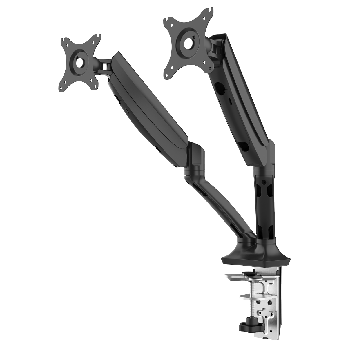 Adjustable Double Monitor Arm with 360° Rotation - Black DH25