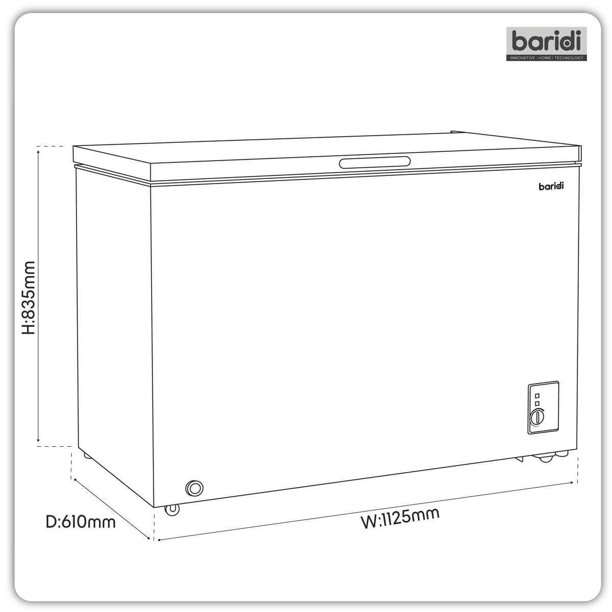 Freestanding Chest Freezer 299L Capacity - Black DH261