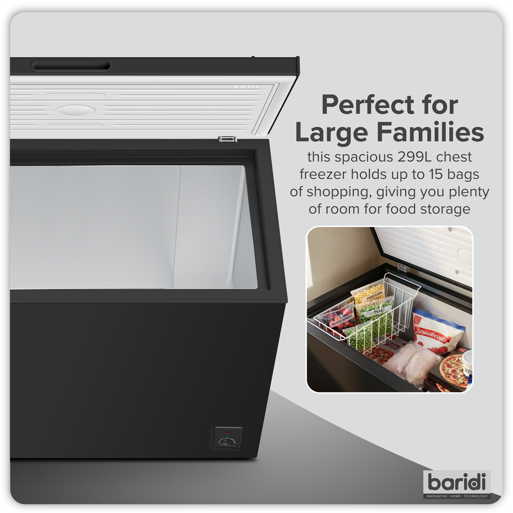 Freestanding Chest Freezer 299L Capacity - Black DH261