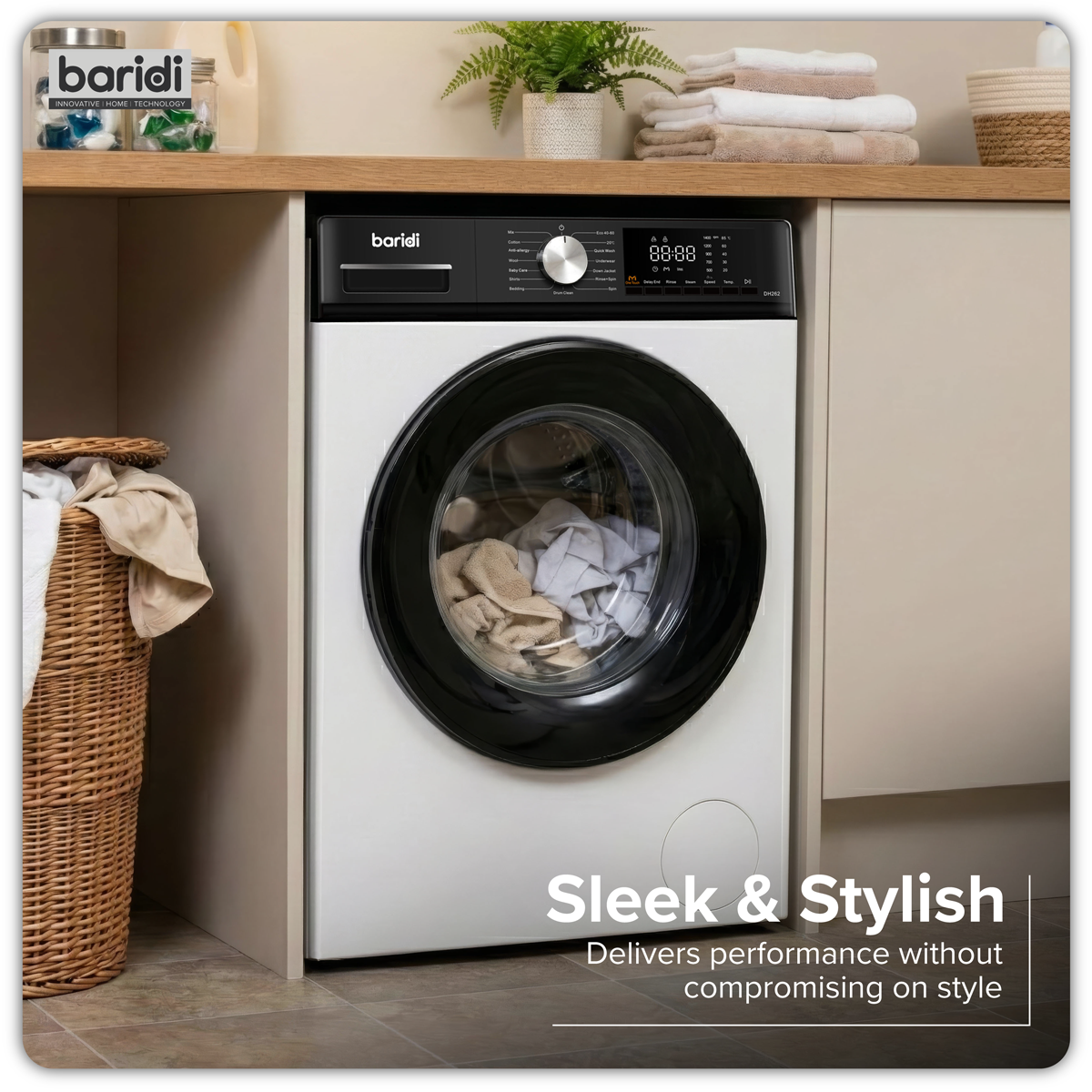 8kg Washing Machine, Front Loading, 1400rpm Energy Rating A – White DH262