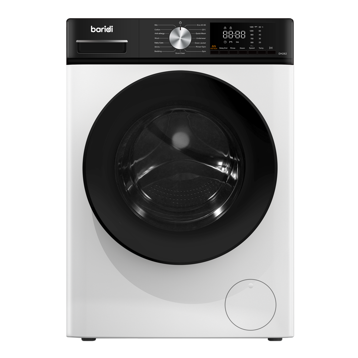 8kg Washing Machine, Front Loading, 1400rpm Energy Rating A – White DH262