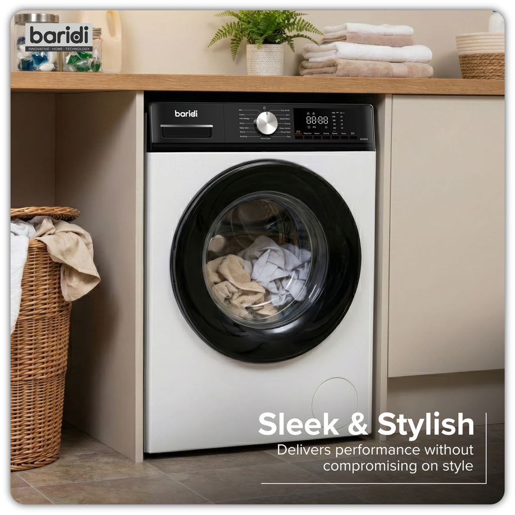 8/5kg Washer Dryer, Front Loading, 1400rpm, Energy Rating A - White DH263