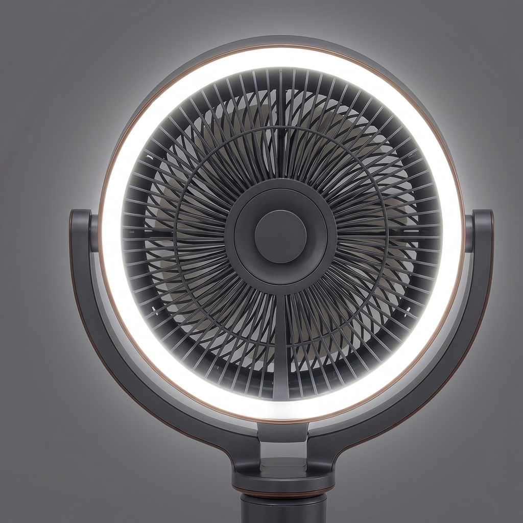 12" Pedestal Fan with Remote Control, Back Light & 12hr Timer - Grey DH264