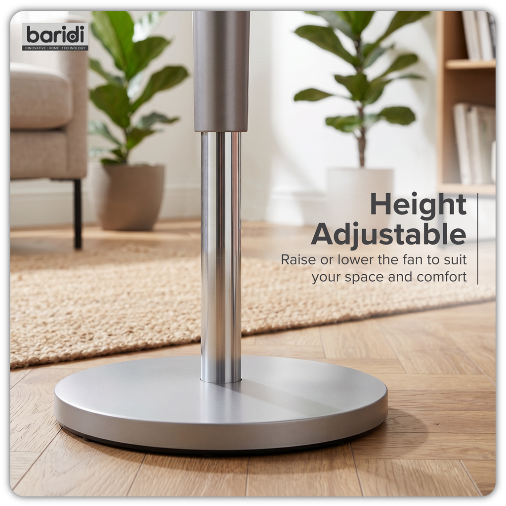 12" Pedestal Fan with Remote Control, Back Light & 12hr Timer - Grey DH264
