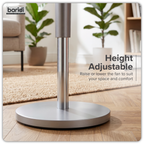 12" Pedestal Fan with Remote Control, Back Light & 12hr Timer - Grey DH264