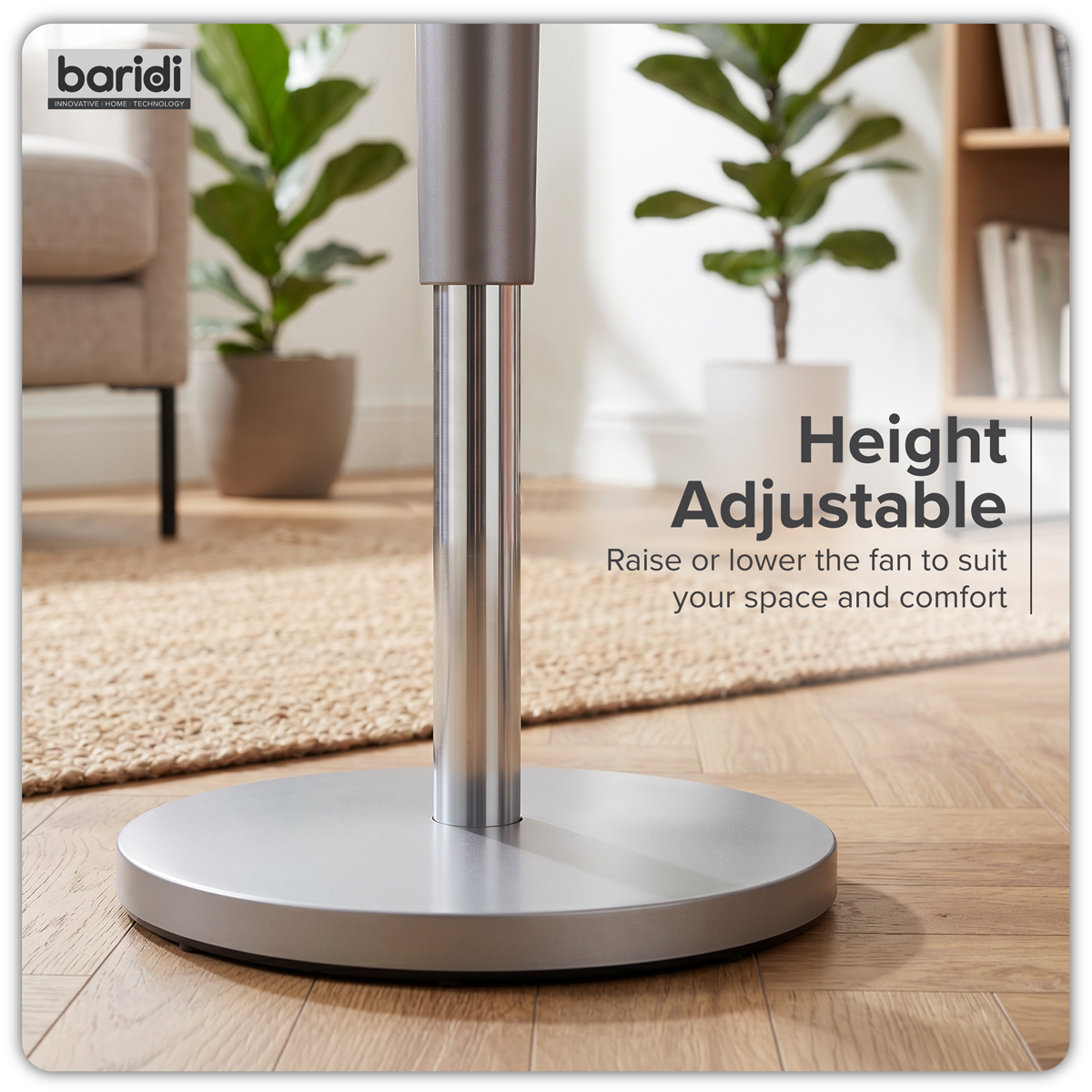 12" Pedestal Fan with Remote Control, Back Light & 12hr Timer - Grey DH264