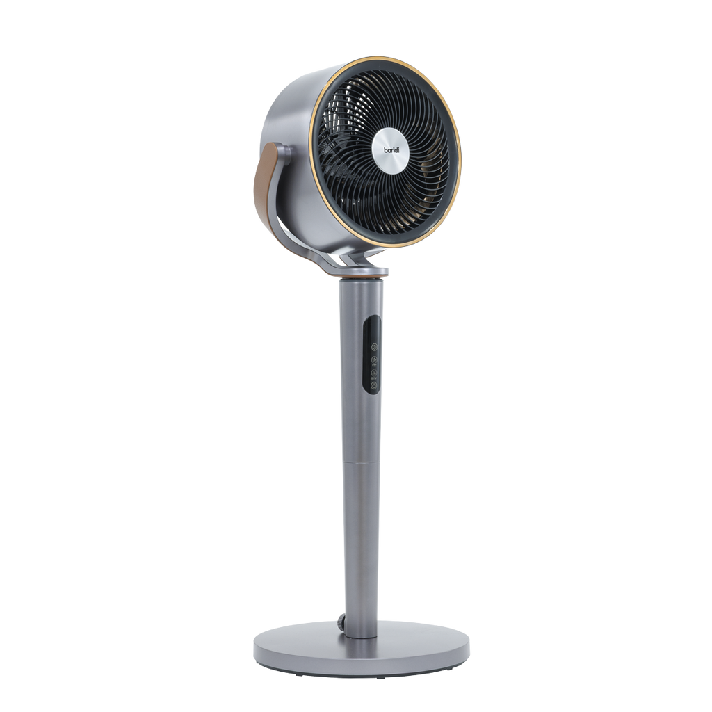 12" Pedestal Fan with Remote Control, Back Light & 12hr Timer - Grey DH264