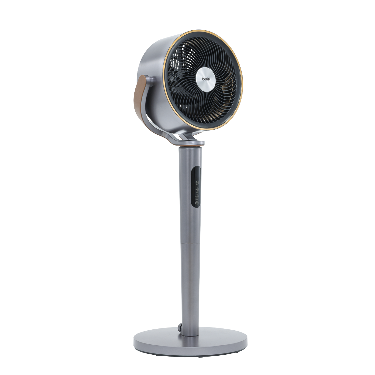 12" Pedestal Fan with Remote Control, Back Light & 12hr Timer - Grey DH264