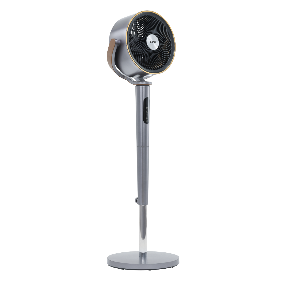 12" Pedestal Fan with Remote Control, Back Light & 12hr Timer - Grey DH264