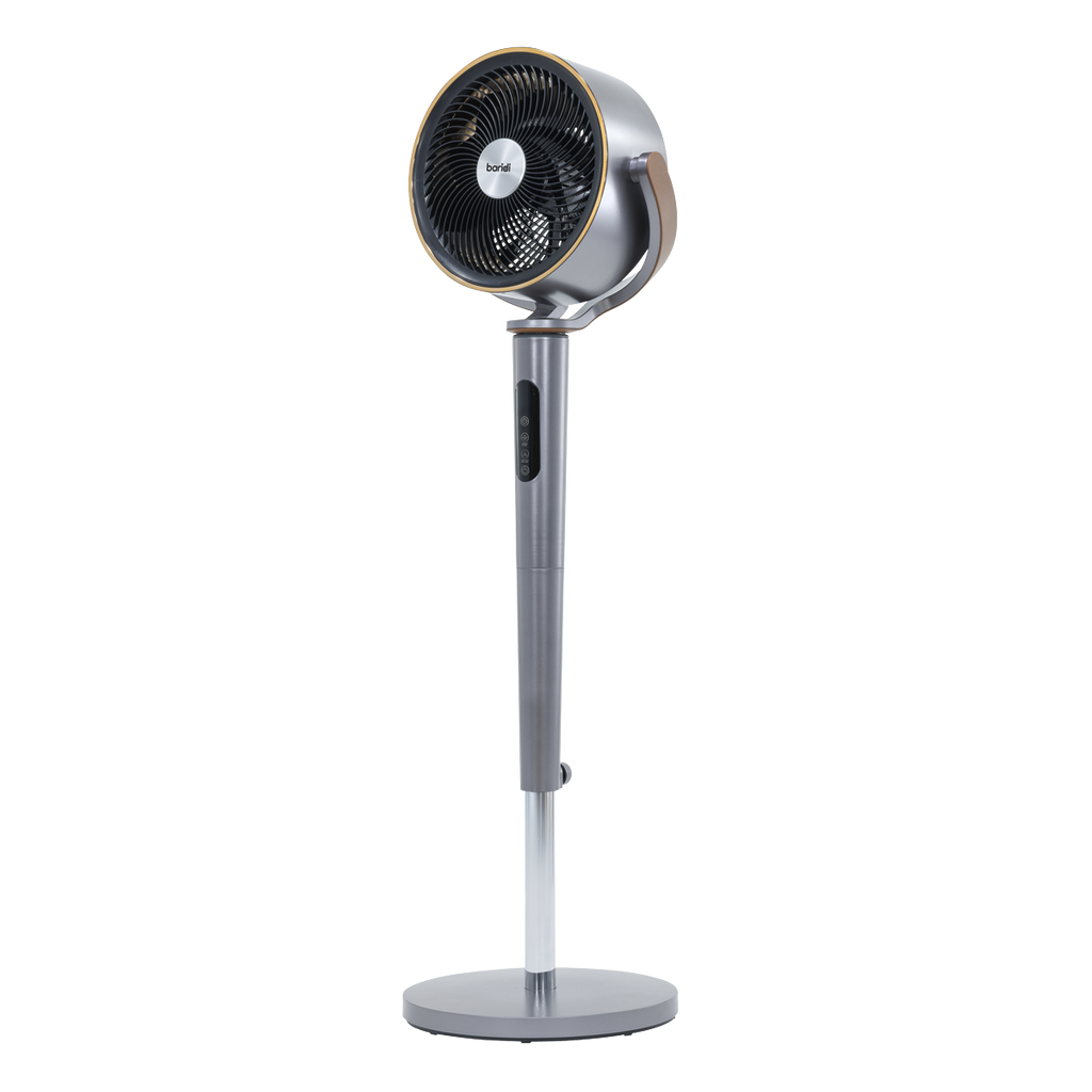 12" Pedestal Fan with Remote Control, Back Light & 12hr Timer - Grey DH264