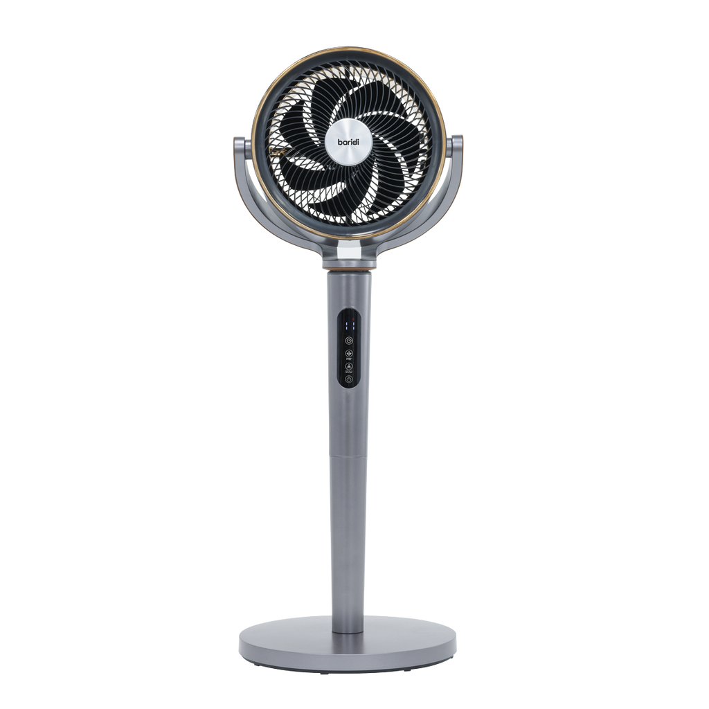 12" Pedestal Fan with Remote Control, Back Light & 12hr Timer - Grey DH264