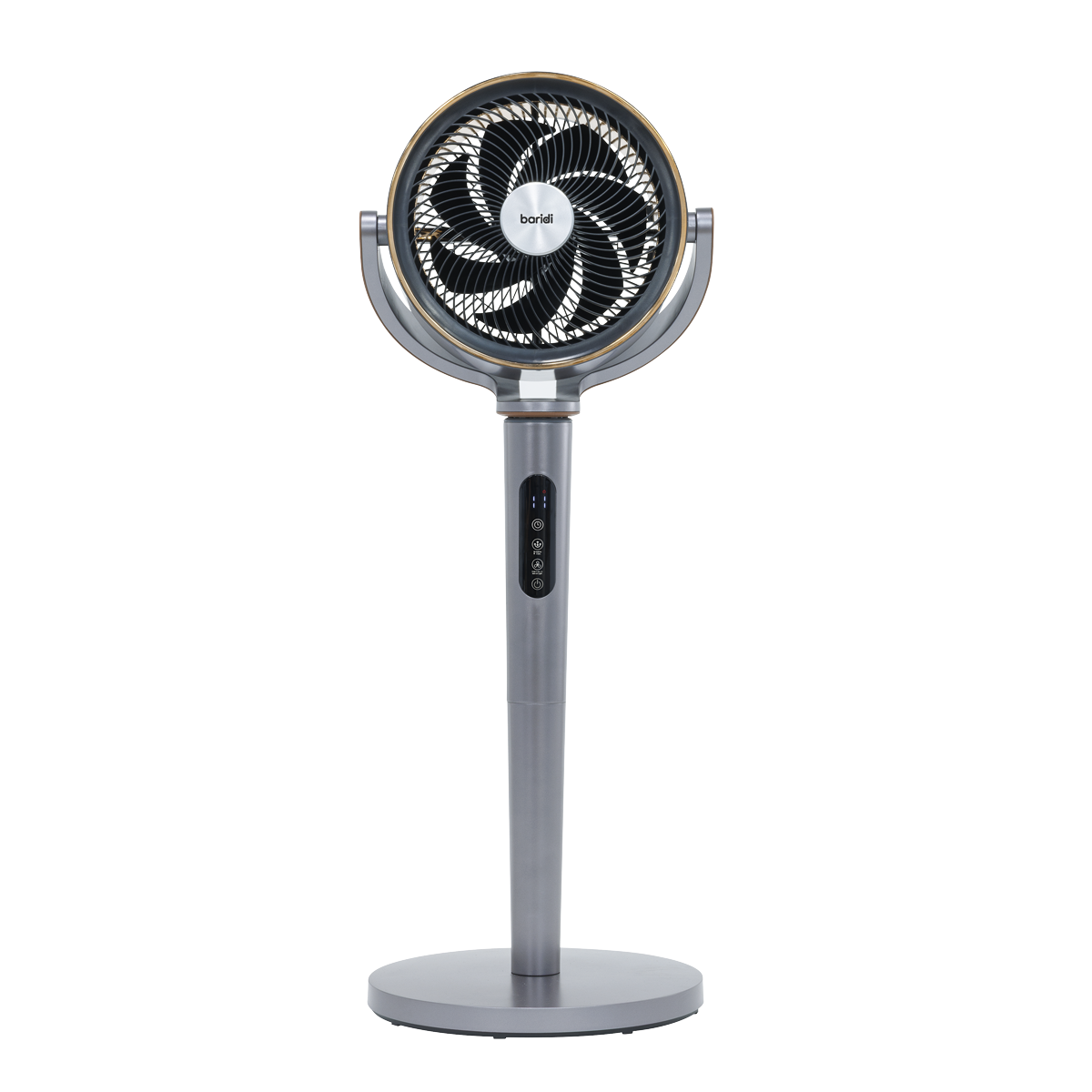 12" Pedestal Fan with Remote Control, Back Light & 12hr Timer - Grey DH264