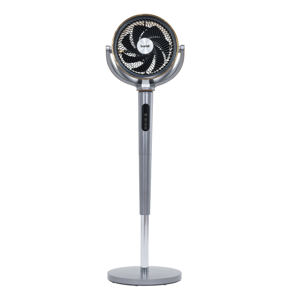 12" Pedestal Fan with Remote Control, Back Light & 12hr Timer - Grey DH264
